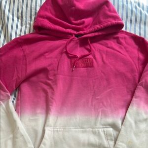 Hollister Pink and White Ombre Hoodie